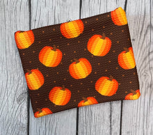 Load image into Gallery viewer, Pre-Order Brown Polka Dot Pumpkin Fall Food Bullet, DBP, Rib Knit, Cotton Lycra + other fabrics