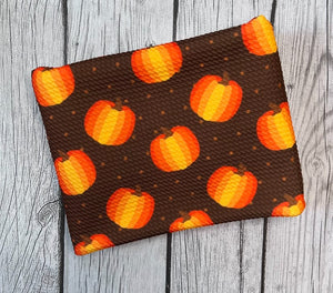 Pre-Order Brown Polka Dot Pumpkin Fall Food Bullet, DBP, Rib Knit, Cotton Lycra + other fabrics