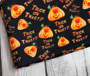 Pre-Order Bullet, DBP, Velvet and Rib Knit Trick or Treat Halloween Pumpkins makes great bows, head wraps, bummies, and more.