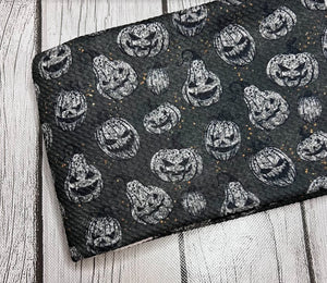 Pre-Order Scary Halloween Pumpkin Faces Bullet, DBP, Rib Knit, Cotton Lycra + other fabrics