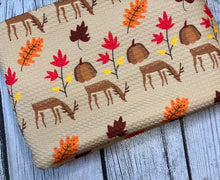 Load image into Gallery viewer, Pre-Order Tan Fall Animals Bullet, DBP, Rib Knit, Cotton Lycra + other fabrics