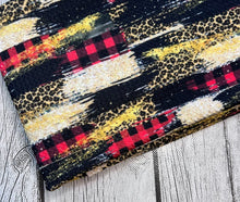 Load image into Gallery viewer, Ready To Ship Bullet knit fabric Buffalo Plaid, Cheetah Brushstrokes makes great bows, head wraps,  bummies, and more.