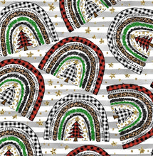 Load image into Gallery viewer, Ready to Ship DBP fabric Christmas Plaid Rainbows Season makes great bows, head wraps, bummies, and more.