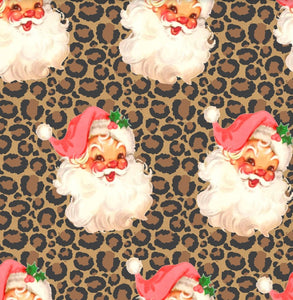 Pre-Order Jolly Cheetah Christmas Santa Bullet, DBP, Rib Knit, Cotton Lycra + other fabrics