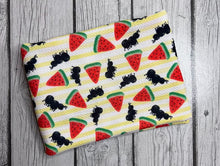 Load image into Gallery viewer, Pre-Order Striped Watermelon Ant Party Food Animals Bullet, DBP, Rib Knit, Cotton Lycra + other fabrics