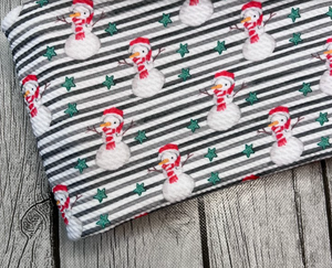 Ready to Ship Bullet Striped Snowman Christmas makes great bows, head wraps, bummies, and more.
