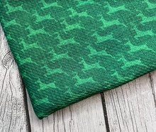 Load image into Gallery viewer, Ready to Ship Bullet Green Christmas Deer Burlap makes great bows, head wraps, bummies, and more.