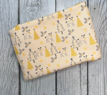 Load image into Gallery viewer, Pre-Order Yellow Christmas Deer Scene Bullet, DBP, Rib Knit, Cotton Lycra + other fabrics
