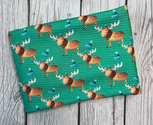 Load image into Gallery viewer, Pre-Order Christmas Moose Bullet, DBP, Rib Knit, Cotton Lycra + other fabrics