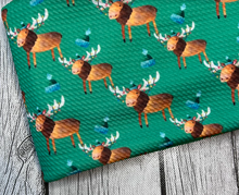Load image into Gallery viewer, Pre-Order Christmas Moose Bullet, DBP, Rib Knit, Cotton Lycra + other fabrics