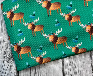 Pre-Order Christmas Moose Bullet, DBP, Rib Knit, Cotton Lycra + other fabrics