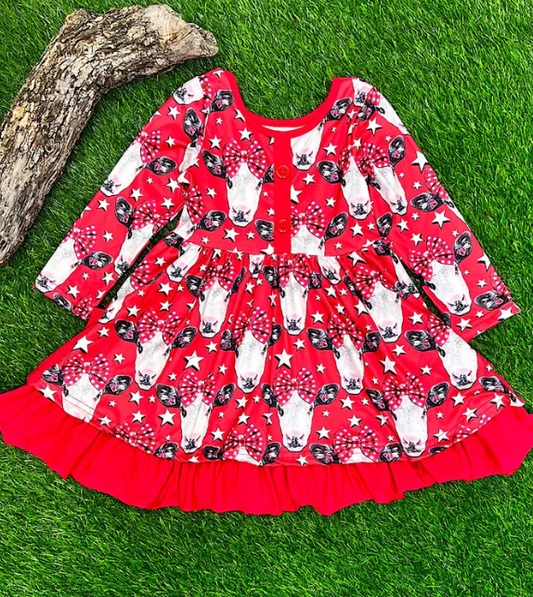 Dairy Cow Ruffle Dress