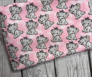 Pre-Order Pink Elephant Animals Bullet, DBP, Rib Knit, Cotton Lycra + other fabrics