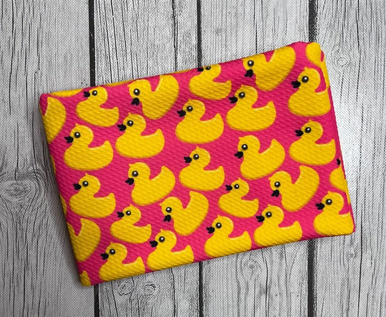 Pre-Order Pink Rubber Duck Animals Bullet, DBP, Rib Knit, Cotton Lycra + other fabrics