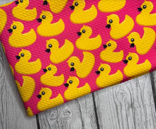 Load image into Gallery viewer, Pre-Order Pink Rubber Duck Animals Bullet, DBP, Rib Knit, Cotton Lycra + other fabrics