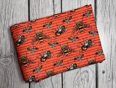 Pre-Order Striped Honeybees Animals Bullet, DBP, Rib Knit, Cotton Lycra + other fabrics
