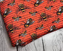 Load image into Gallery viewer, Pre-Order Striped Honeybees Animals Bullet, DBP, Rib Knit, Cotton Lycra + other fabrics