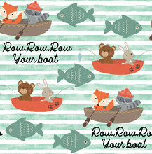 Load image into Gallery viewer, Ready To Ship DBP Row Your Boat Animals makes great bows, head wraps, bummies, and more.
