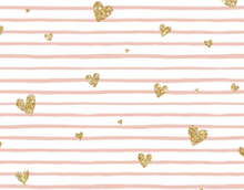 Load image into Gallery viewer, Ready to Ship Bullet Pink Stripes Gold Heart Valentine Shapes makes great bows, head wraps, bummies, and more.