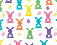 Pre-Order Rainbow Easter Bunnies Animals Bullet, DBP, Rib Knit, Cotton Lycra + other fabrics