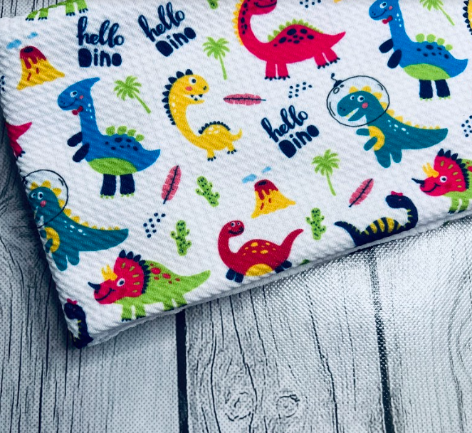 Pre-Order Hello Space Dinos Animals Boy Print Bullet, DBP, Rib Knit, Cotton Lycra + other fabrics