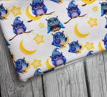 Load image into Gallery viewer, Ready to Ship Bullet Goodnight Little Owls Animals makes great bows, head wraps, bummies, and more.