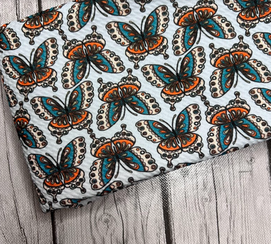 Pre-Order Boho Butterfly Animals Girl Print Bullet, DBP, Rib Knit, Cotton Lycra + other fabrics