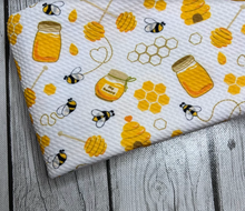 Load image into Gallery viewer, Pre-Order Honeycomb Bumble Bees Animals Bullet, DBP, Rib Knit, Cotton Lycra + other fabrics