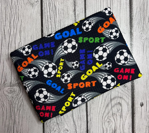Pre-Order Soccer Goal Sports/Teams Boy Print Bullet, DBP, Rib Knit, Cotton Lycra + other fabrics