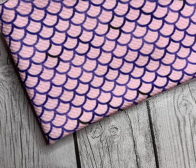 Pre-Order Purple Mermaid Animals Girl Print Bullet, DBP, Rib Knit, Cotton Lycra + other fabrics