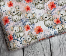 Load image into Gallery viewer, Ready to Ship Bullet fabric Koala Love Animals Girl Print makes great bows, head wraps, bummies, and more.