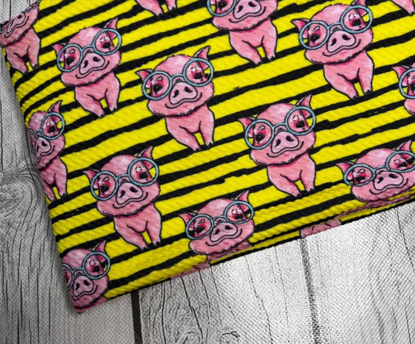 Pre-Order Striped Cutest Piggy Animals Bullet, DBP, Rib Knit, Cotton Lycra + other fabrics