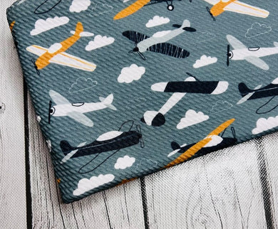 Pre-Order Airplanes in the Clouds Boy Prints Bullet, DBP, Rib Knit, Cotton Lycra + other fabrics