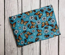 Load image into Gallery viewer, Ready to Ship Bullet fabric Daisy &amp; Monarch Butterflies Animals makes great bows, head wraps, bummies, and more.