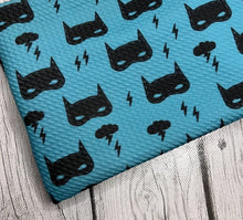 Load image into Gallery viewer, Ready to Ship Bullet fabric Masked w/Green Boy Print Characters makes great bows, head wraps, bummies, and more.