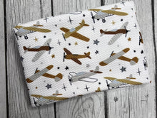 Load image into Gallery viewer, Pre-Order Vintage Airplanes Boy Prints Bullet, DBP, Rib Knit, Cotton Lycra + other fabrics