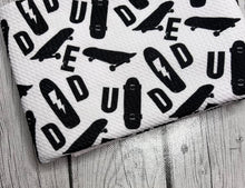 Load image into Gallery viewer, Pre-Order Black &amp; White Dude Skateboard Boy Print Bullet, DBP, Rib Knit, Cotton Lycra + other fabrics