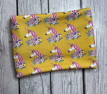 Load image into Gallery viewer, Ready to Ship Bullet fabric Magical Unicorn w/Yellow Animals Girl Print Floral makes great bows, head wraps, bummies, and more.