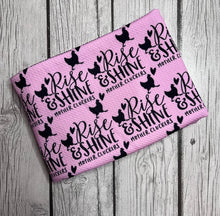 Load image into Gallery viewer, Ready to Ship Bullet fabric Rise &amp; Shine Mother Cluckers Animals Title makes great bows, head wraps, bummies, and more.