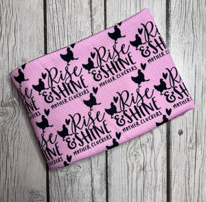 Ready to Ship Bullet fabric Rise & Shine Mother Cluckers Animals Title makes great bows, head wraps, bummies, and more.
