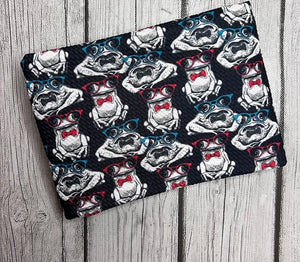 Ready to Ship Bullet fabric Nerdy Frogs with Ties Animals makes great bows, head wraps, bummies, and more.