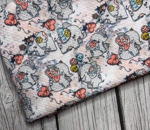 Pre-Order Elephants Balloon Animal Girl Print Bullet, DBP, Rib Knit, Cotton Lycra + other fabrics