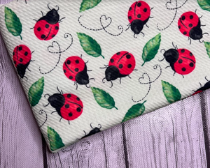 Pre-Order Ladybugs Galore Animals Bullet, DBP, Rib Knit, Cotton Lycra + other fabrics