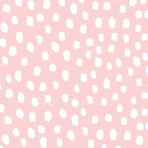 Pre-Order Baby Pink Ditzy Polka Dot Shapes Bullet, DBP, Rib Knit, Cotton Lycra + other fabrics