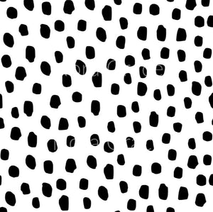 Pre-Order Black & White Ditzy Polka Dot Shapes Bullet, DBP, Rib Knit, Cotton Lycra + other fabrics