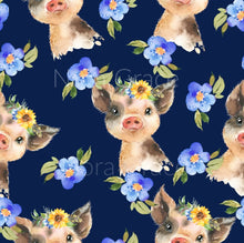 Load image into Gallery viewer, Pre-Order Floral Piggy Animals Bullet, DBP, Rib Knit, Cotton Lycra + other fabrics