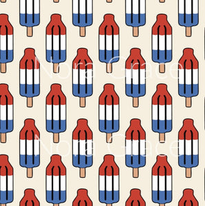 Pre-Order Fourth of July Ice Cream Pops Food Bullet, DBP, Rib Knit, Cotton Lycra + other fabrics