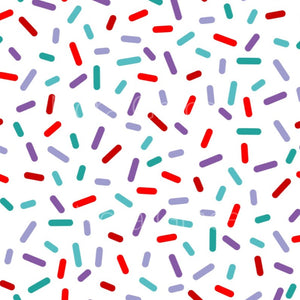 Pre-Order Purple, Red & Green Ice Cream Sprinkles Food Bullet, DBP, Rib Knit, Cotton Lycra + other fabrics