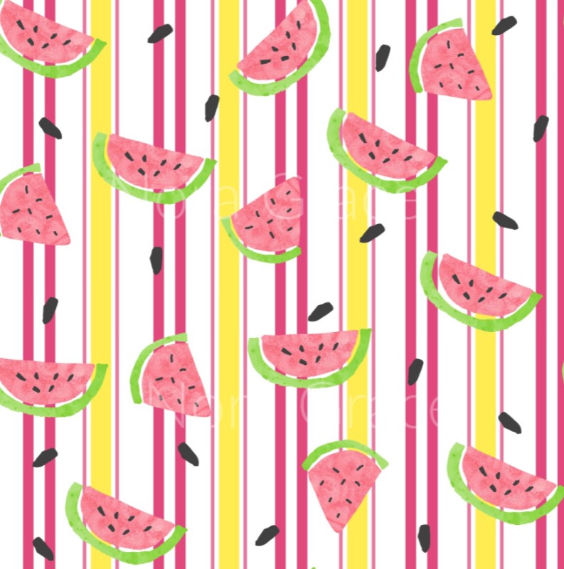Pre-Order Striped Watermelon Seeds Food Bullet, DBP, Rib Knit, Cotton Lycra + other fabrics