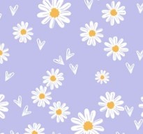 Pre-Order Lavender Spring Daisy w/hearts Floral Bullet, DBP, Rib Knit, Cotton Lycra + other fabrics